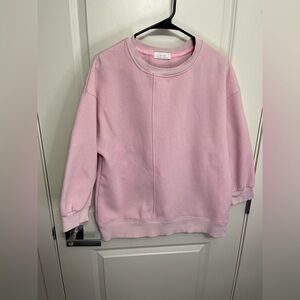 Oak+Fort Women's Pink Sweatshirt half sleeve in size XS